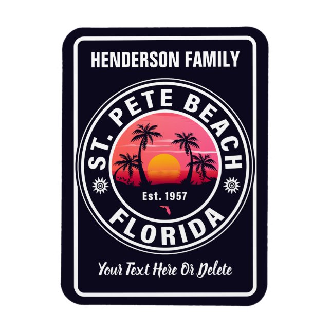Ímã Rua Pete Beach Flórida Estilo Athletic 60s (Vertical)
