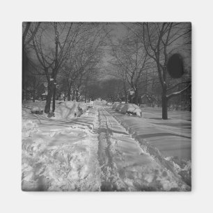 Imã Rua residencial de neve