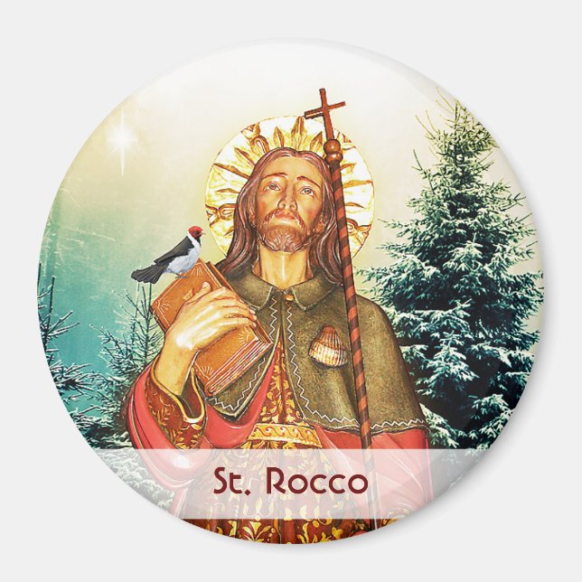 Imã Rua. Rocco - San Rocco - Ruas. Magneta redonda Roc (Frente)
