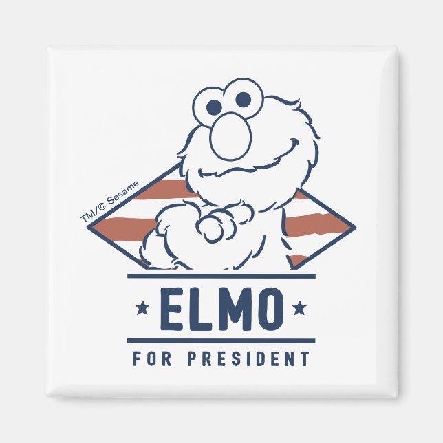 Imã Rua Sésamo | Elmo Antigo para Presidente (Frente)