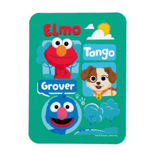 Ímã Rua Sésamo Elmo, Tango e Grover Park Graphic