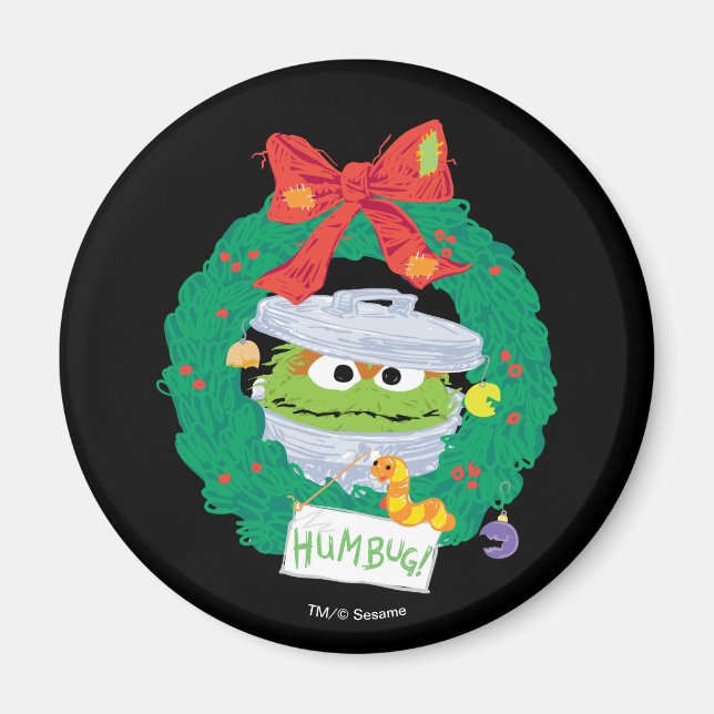 Imã Rua Sésamo | Oscar the Grouch Wreath (Frente)