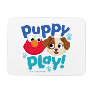 Ímã Rua Sésamo Puppy Play Elmo & Tango