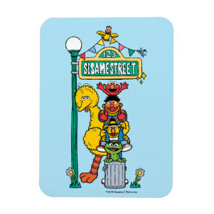 Ímã Rua Sésamo Sob o Sésamo Street Sign