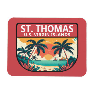 Ímã Rua Thomas Ilhas Virgens Americanas Retro Emblem