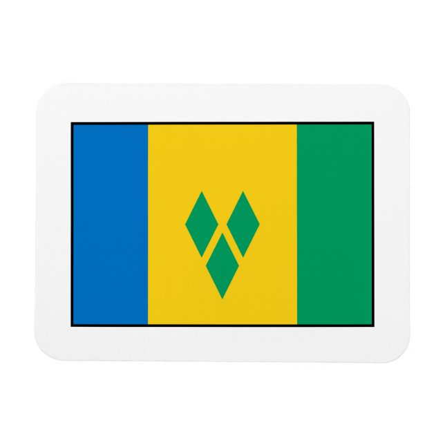 Ímã Rua. Vincent & Grenadines Flag (Horizontal)