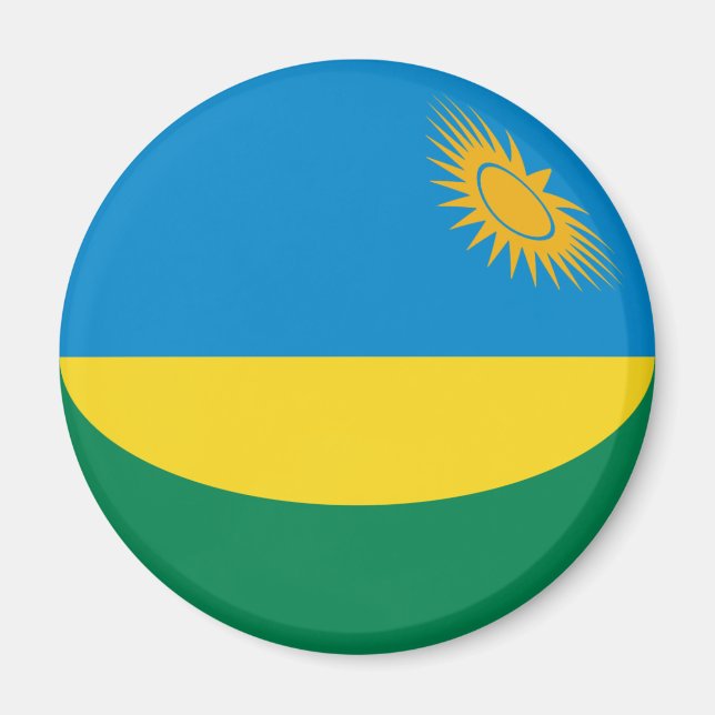 Imã Ruanda Fisheye Flag Magnet (Frente)