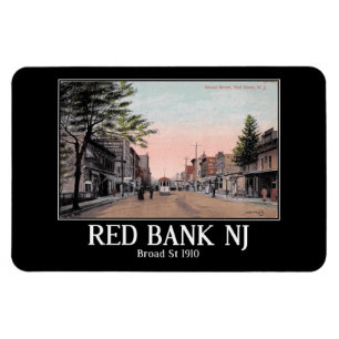 Ímã Ruas Amplas, Red Bank, Nova Jersey, 1910 Vintage