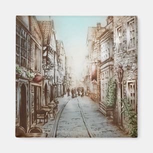 Imã Ruas de Paris, França - Pastoral Vintage Art