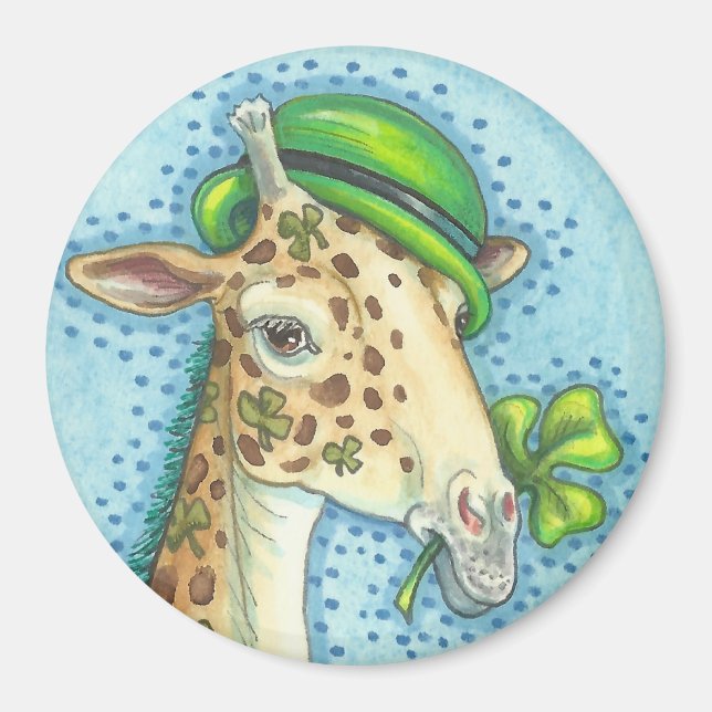 Imã RUAS. DIA DE PATRICK, IRISH GIRAFFE MAGNET Round (Frente)