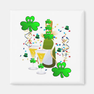 Imã Ruas Felizes. O Dia de Patrick Magnets Shamrock Wi