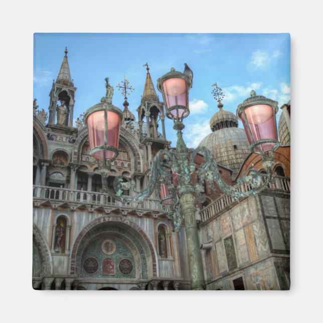 Imã Ruas. Marcas e lâmpada, Veneza, Itália (Frente)