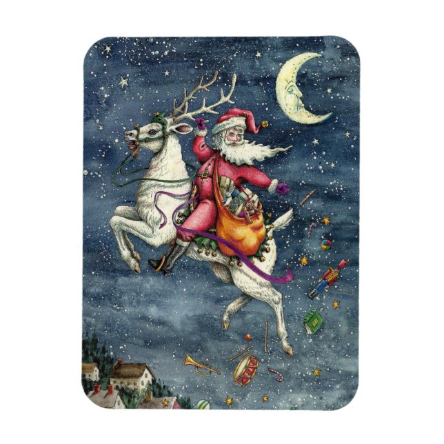 ÍMÃ RUAS. NICK, REINDOR BRANCO VOANTE, MÁGICA DE NATAL (Vertical)