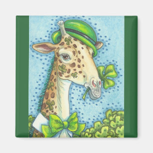 Imã RUAS. PATRICK DAY IRISH GIRAFFE MAGNET Square