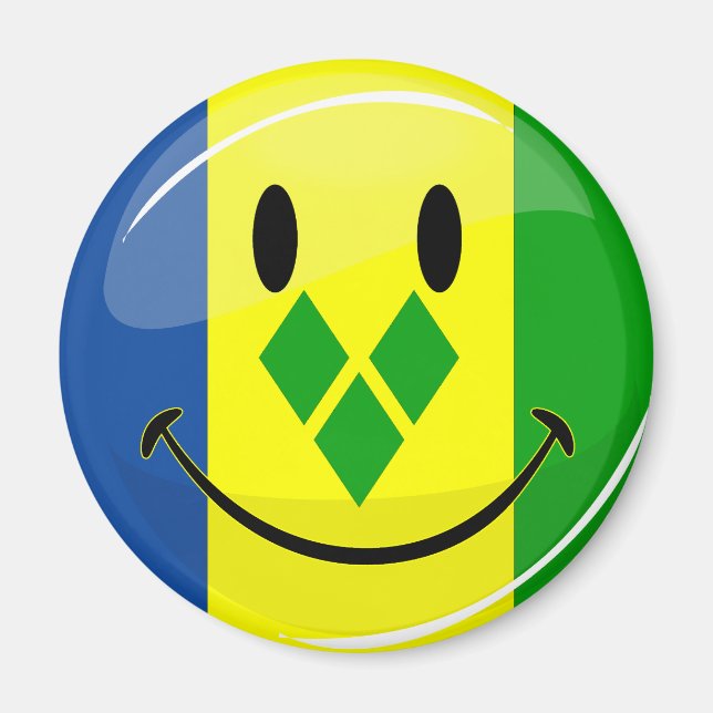 Imã Ruas sorridentes, bandeira de Vincent e Granadinas (Frente)