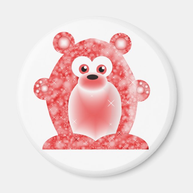 Imã Ruby Birthstone Bear (Frente)