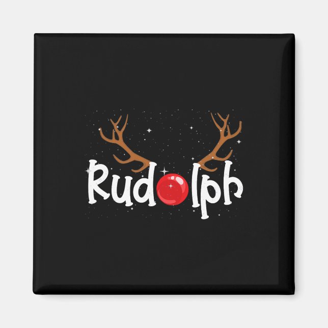 Imã Rudolph Red Nose Reindee de Natal 1 (Frente)