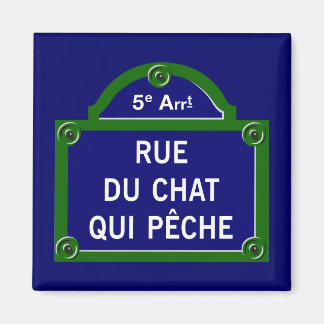 Imã Rue du Chat qui Peche, Paris Street Sign