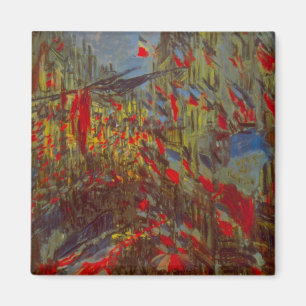 Imã Rue Montorgueil com Bandeiras por Claude Monet