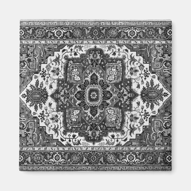 Imã RUG PERSA - Preto e Branco (Frente)