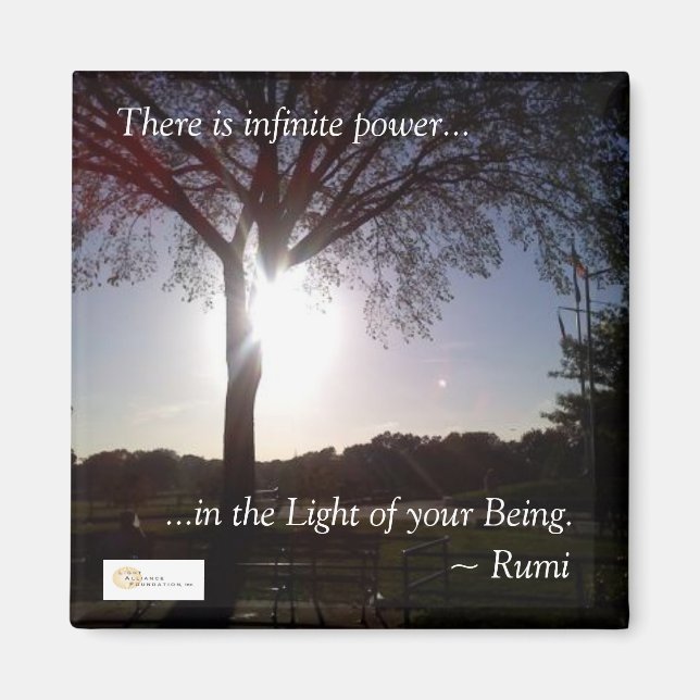 Imã Rumi "Light of Your Being" Magnet (Frente)