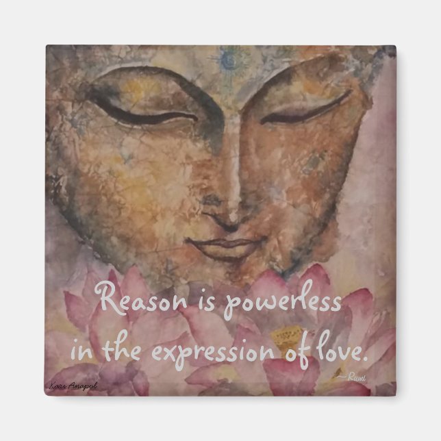 Imã Rumi Love Cote Buda Watercolor Magnet (Frente)