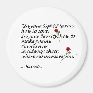 Imã Rumi Love Quote Magnet Round