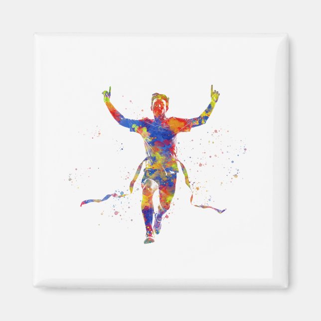 Imã Runner de linha de término de aquarela (Frente)