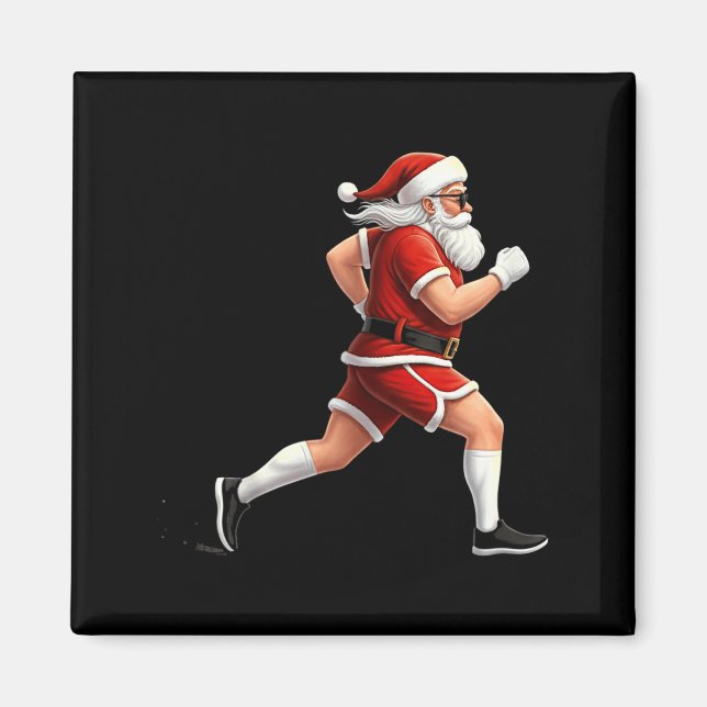 Imã Running Santa Christmas Graphic Runner Run Maratho (Frente)