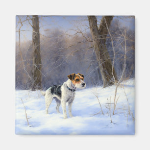 Imã Russell Terrier Deixe-o nevar no Natal