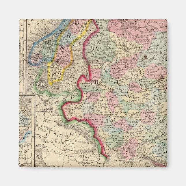 Imã Rússia, Suecia, Mapa da Noruega por Mitchell (Frente)