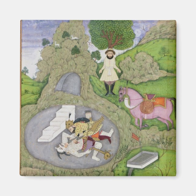 Imã Rustam matando o Demônio Branco, ilustração de (Frente)