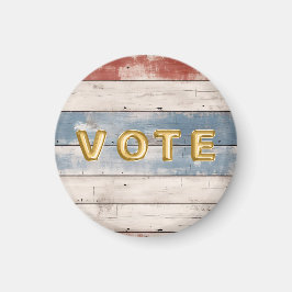 Imã Rustic Americana Wood Plank Vote