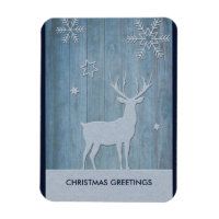 Rustic Blue Wood Reindet — Natal