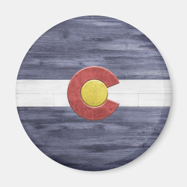 Imã Rustic Colorado Flag (Frente)