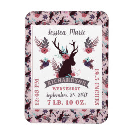 Ímã Rustic Deer Head New Baby Girl Record