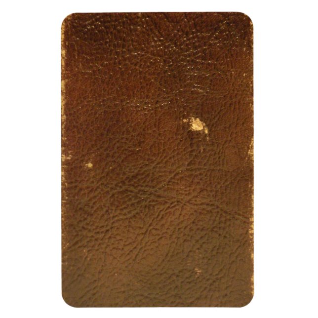 Ímã Rustic Faux Brown Leather (Vertical)