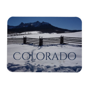 Ímã Rustic Fence Snowy Colorado em Dallas Divide
