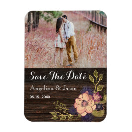 Ímã Rustic Floral Weding A Data Convite
