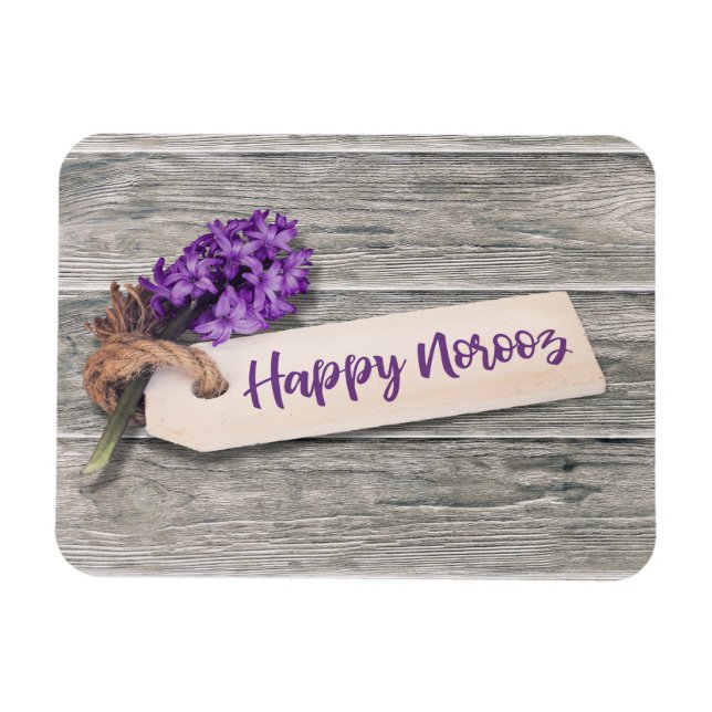 Ímã Rustic Happy Noroz Hyacinth - Magnet flexível (Horizontal)