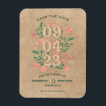 Ímã Rustic Salve a data sem casamento exclusivo de fot<br><div class="desc">Imã salve o dia russos mínimos | Casamento Único Guardar o Modelo de Data sem Imagem | Vintage Floral Salvar a Ideia da Data | Salve o Modelo de data exclusivo |</div>