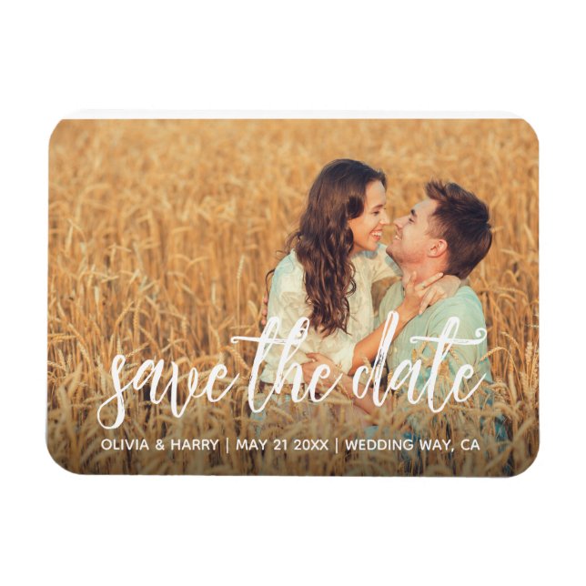 Ímã Rustic Save The Date Photo Magnet (Horizontal)