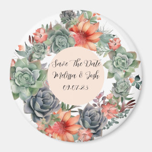 Imã Rustic Terracotta e Silver Sage Wreath Magnet