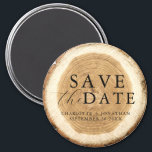 Imã Rustic Wood Wedding Save the Date Magnet<br><div class="desc">Rustic Wood Wedding Save the Date Magnet</div>