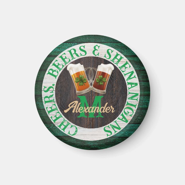 Imã Rústica Madeira Anima Cervejas Shenanigans (Frente)