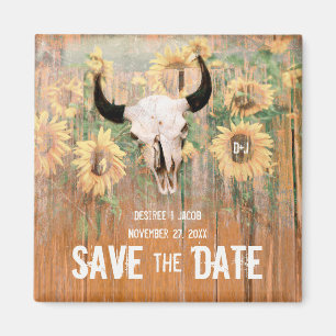 Imã Rústico Casamento Girassóis Touro Caveira Salvo Da