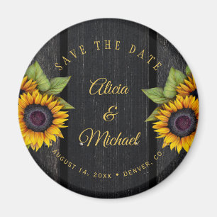 Imã Rústico girassol latido de madeira casada salva da