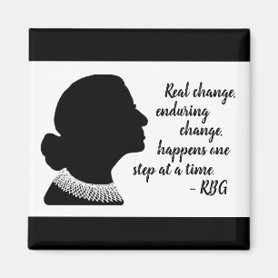 Imã Ruth Bader Ginsberg Silhuette Change Quote Magnet
