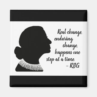 Imã Ruth Bader Ginsberg Silhuette Change Quote Magnet