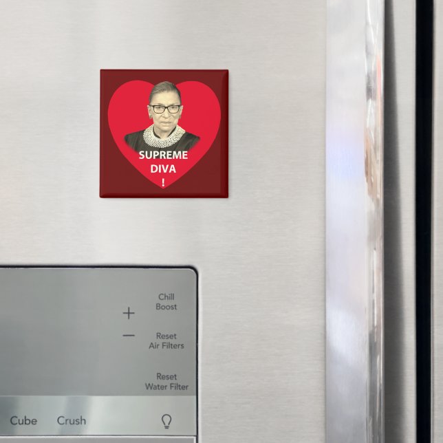 Imã Ruth Bader Ginsburg Diva Vermelhos Inclinados (In Situ (Fridge))